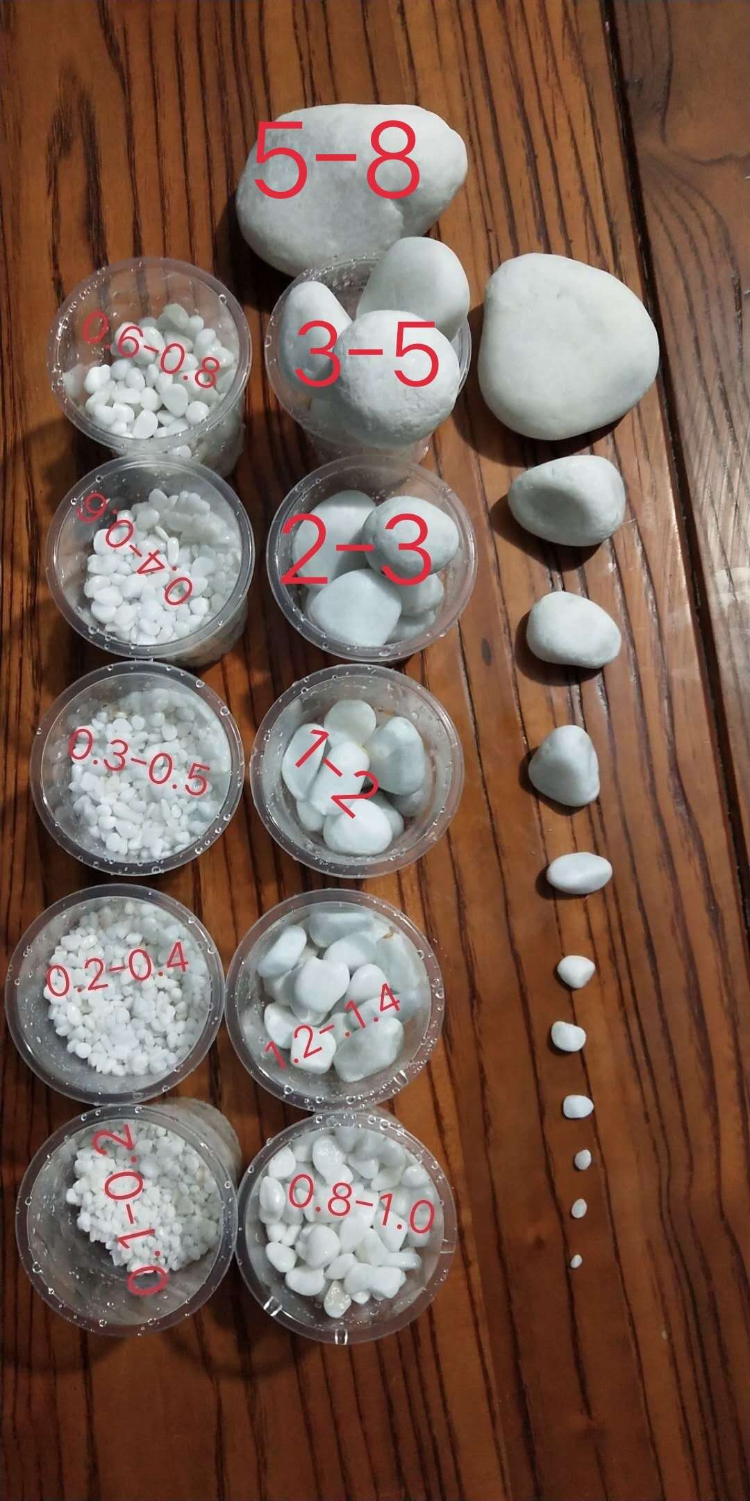 白色机制石 雪花白 精品雨花石